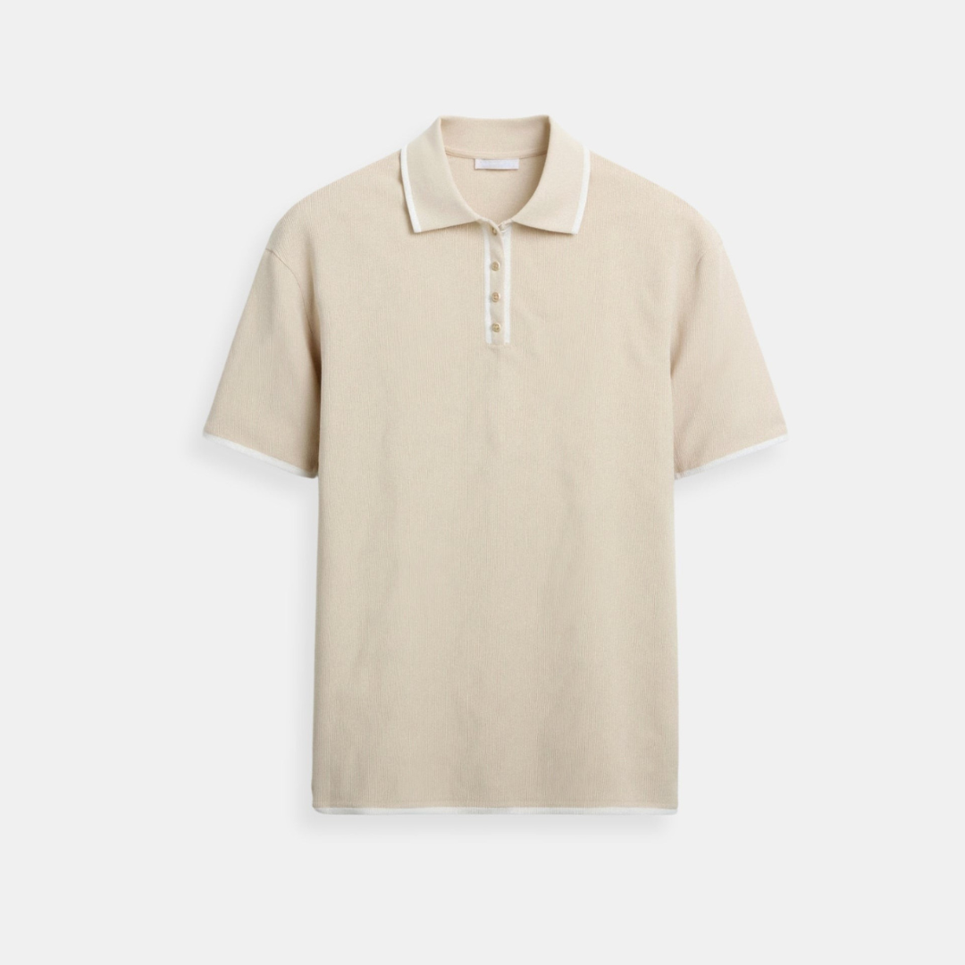NOBA Contrast Elegant Trim Button Up Polo